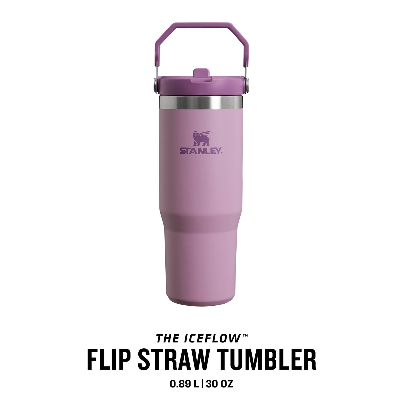Stanley IceFlow Flip Straw Trinkflasche mit Strohhalm 0.89L - Thermosflasche Hält 12+ Stunden Kalt - Auslaufsicher - Trinkflasche Sport - Wasserflasche BPA Frei - Spülmaschinenfest - Lilac