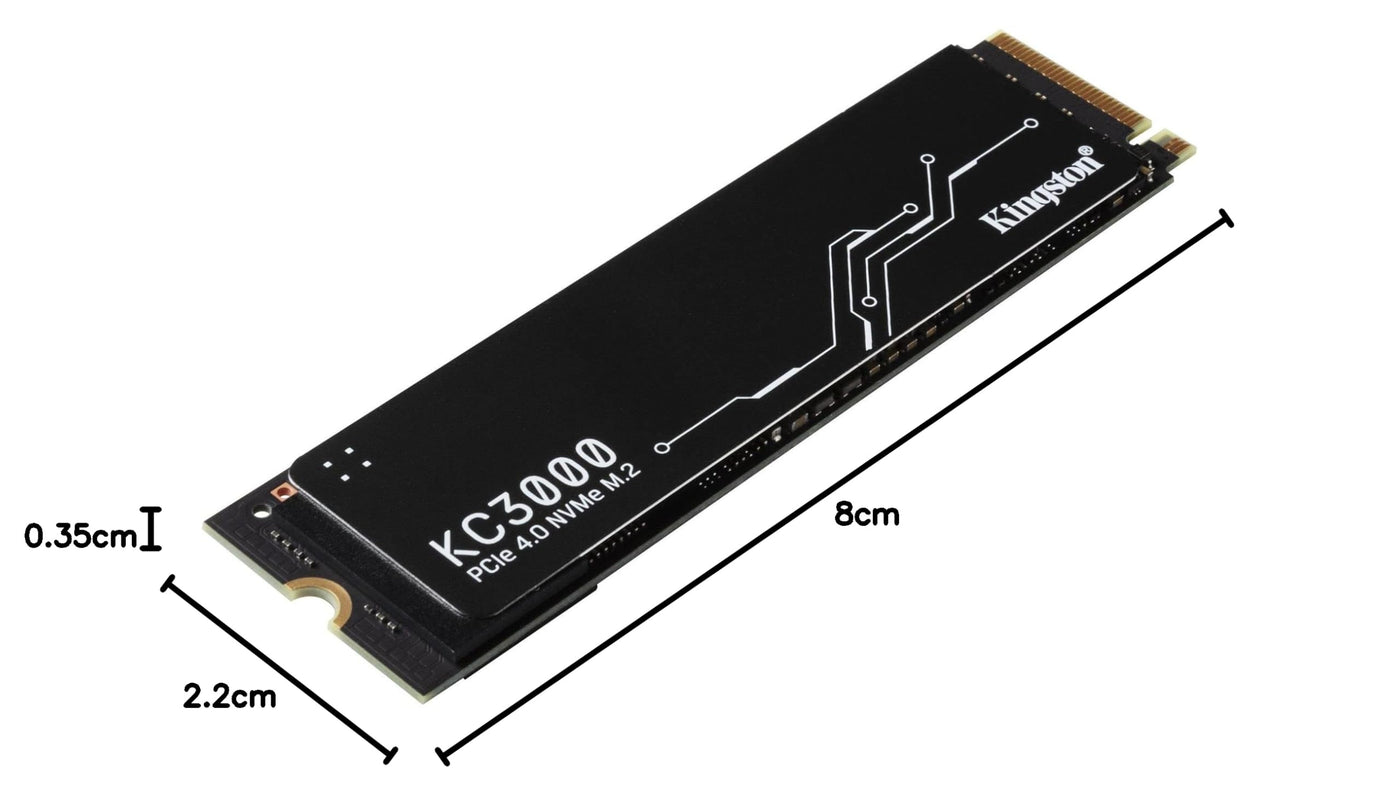 Kingston KC3000 PCIe 4.0 NVMe M.2 SSD - Hochleistungsspeicher für Desktop- und Laptop-PCs -SKC3000S/2048G, SKC3000D2048G, Schwarz, 2048GB, Festkörper-Laufwerk
