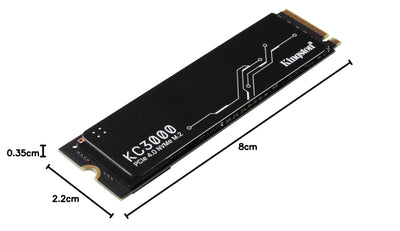 Kingston KC3000 PCIe 4.0 NVMe M.2 SSD - Hochleistungsspeicher für Desktop- und Laptop-PCs -SKC3000S/2048G, SKC3000D2048G, Schwarz, 2048GB, Festkörper-Laufwerk