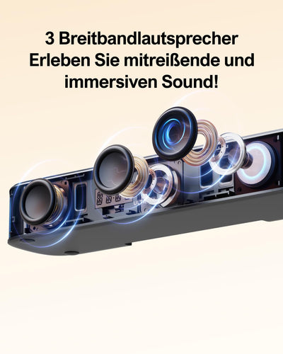 ULTIMEA 7.1ch Soundbar für TV Geräte, Surround Sound System für Heimkino mit App Steuerung, Soundbar mit Subwoofer, 4 Surround Lautsprechern, Soundsystem mit verstellbarem EQ, Bluetooth 5.3, Aura A40