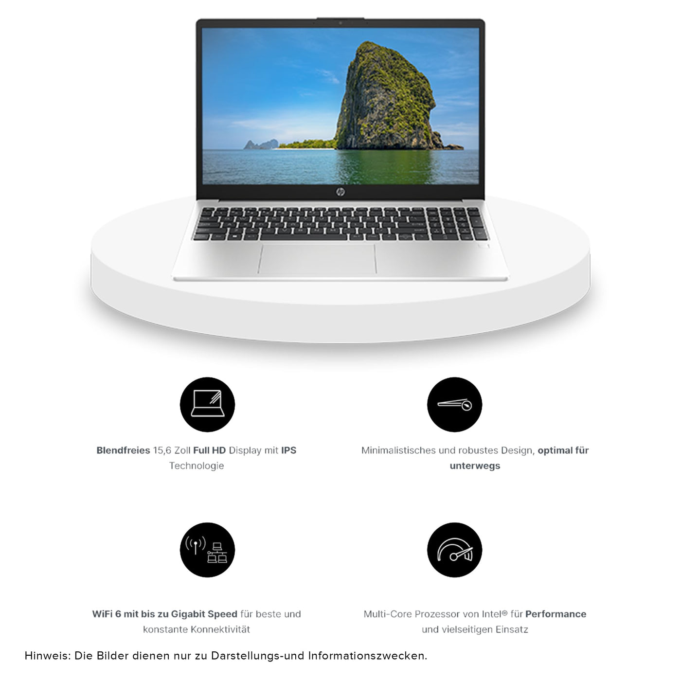 HP 255 G10 Business Laptop, AMD Ryzen 5 7530U, 32 GB DDR4 RAM, 2 TB PCIe SSD, 15.6" IPS FHD Display, AMD Radeon Graphics, QWERTZ Tastatur, Windows 11 Pro, Silber