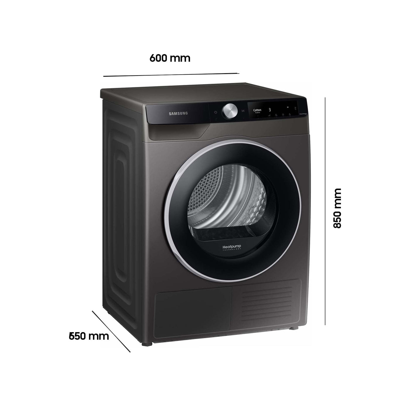 Samsung DV80T6220LX/S2 Wärmepumpentrockner, 8 kg, Simple Control mit WiFi und Auto Cycle Link, Hygiene+ Programm, Air Wash, Inox