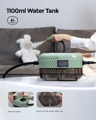2500W Dampfreiniger Handgerät, Hochtemperatur-Druck Dampfreinigungsmaschine,Steam Cleaner for Home, Handdampfreiniger mit Bürstenköpfen, Tragbarer Dampfreiniger für Küchenmöbel Badezimmer Auto (grün)