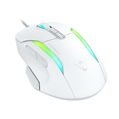Turtle Beach Kone II – Ergonomische RGB-Gaming-Maus, 26K DPI Optischer Sensor, optische Schalter mit 100 Mio. klick-Lebensdauer, 23 programmierbare Funktionen, 4D-Scroll-Rad, Weiß