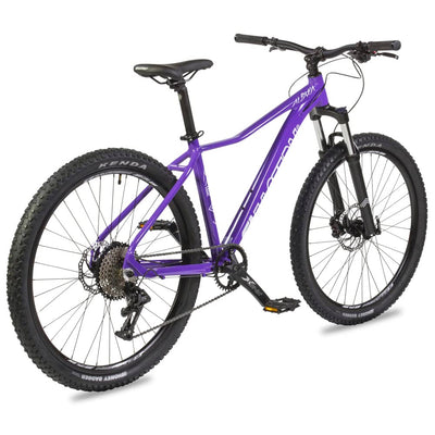 Eastern Bikes Alpaka 27,5" leichtes MTB-Mountainbike, 9-Gang, hydraulische Scheibenbremsen, Federgabel, in 3 Rahmengrößen Erhältlich (15", Lila)