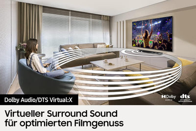 Samsung HW-B540 2.1-Kanal B-Soundbar (Deutsches Modell), Dolby 2.0 und DTS Virtual:X, Adaptive Sound Lite, Game Mode [2022], Schwarz