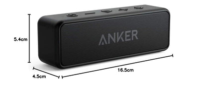 Anker SoundCore 2 Bluetooth Lautsprecher, Fantastischer Sound, Enormer Bass mit Dualen Bass-Treibern, 24h Akku, Verbesserter IPX7 Wasserschutz, Kabelloser Lautsprecher für iPhone, Galaxy usw.