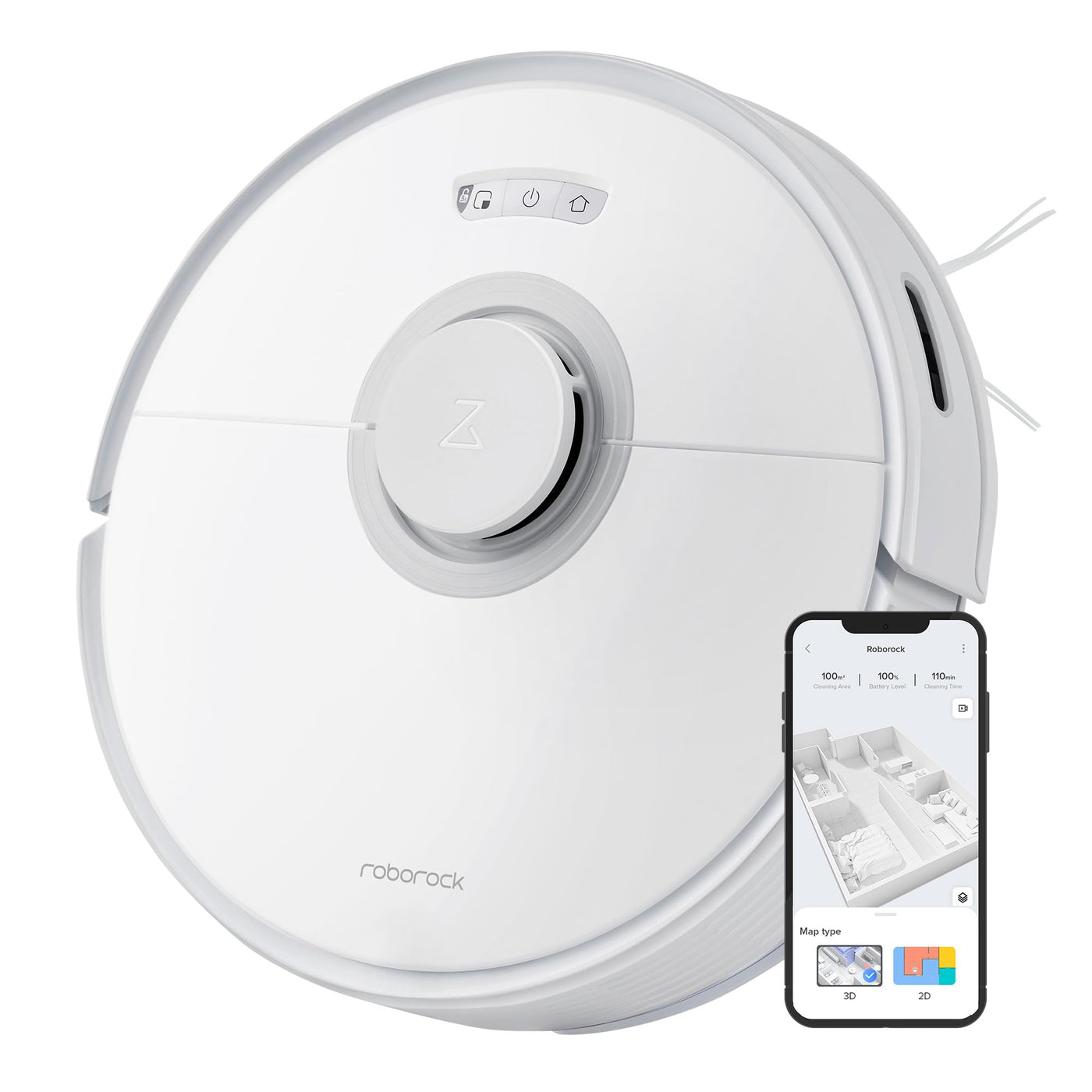 roborock Q7 Max Saugroboter mit Vollgummibürste, 4200Pa Saugkraft, Staubsauger Wischroboter PreciSense-LiDAR-Navigation & 3D Mapping, Teppiche, Tierhaare, App/Alexa (Weiß)