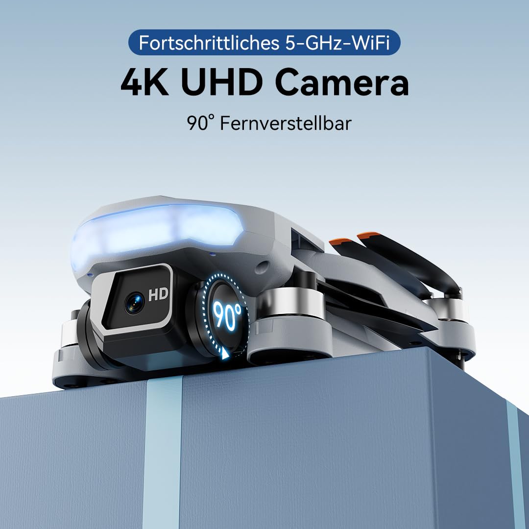 FERIETELF B16 GPS Drohne mit Kamera 4K für Erwachsene, Bürstenloser Motor, 5G FPV RC- Quadrocopter mit Auto Rückkehr & Auto Folgen, 50 min Flugzeit, C0 Faltbar Drohne für Anfänger, unter 249g