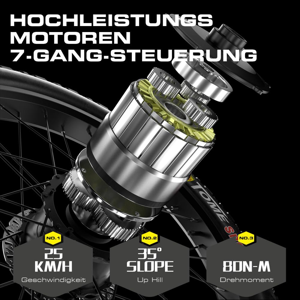 Shengmilo E Bike Herren,Mountainbike,80NM,48V 17.5AH Batterie,26 Zoll E Bike Damen,7-Gang Getriebe mit LCD-Display,Dual Shock Elektrofahrrad,Citybike,COC,CE (MX06)