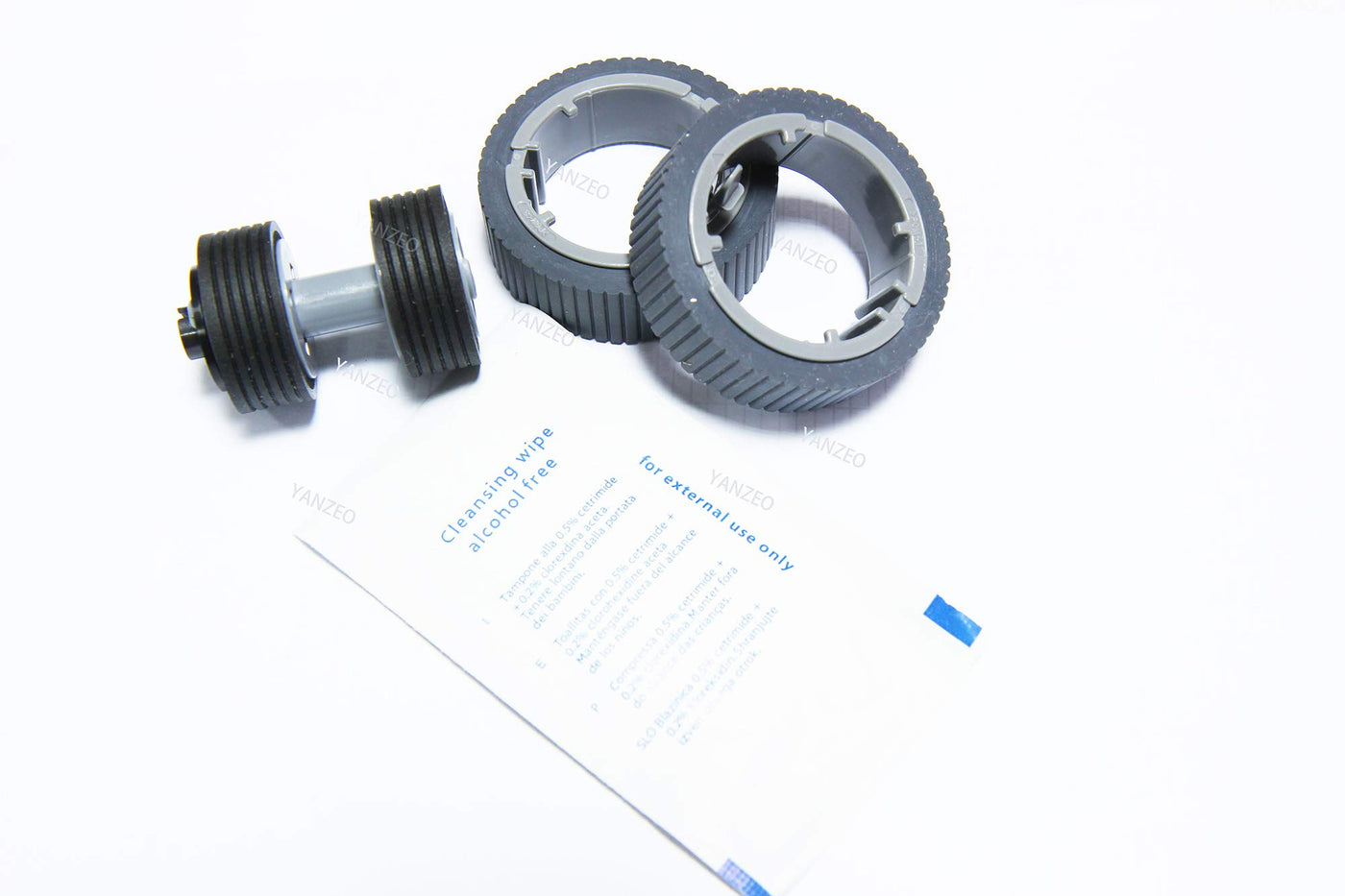 Yanzeo PA03710-0001 PA03670-0002 Scanner Bremse und Pick Roller Set für Fujitsu Fi-7460 Fi-7480 mit Clean Wipe