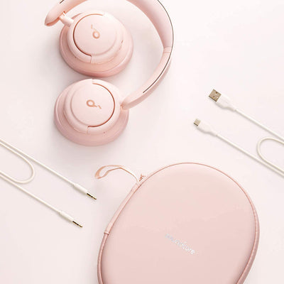 Soundcore by Anker Life Q30 Bluetooth-Kopfhörer, Hybrid Active Geräuschisolierung, Individuelle Modi, Hi-Res Sound, EQ in App, 40h Akku, bequemer Halt, Verbindung von 2 Geräten(Rosa) (Generalüberholt)