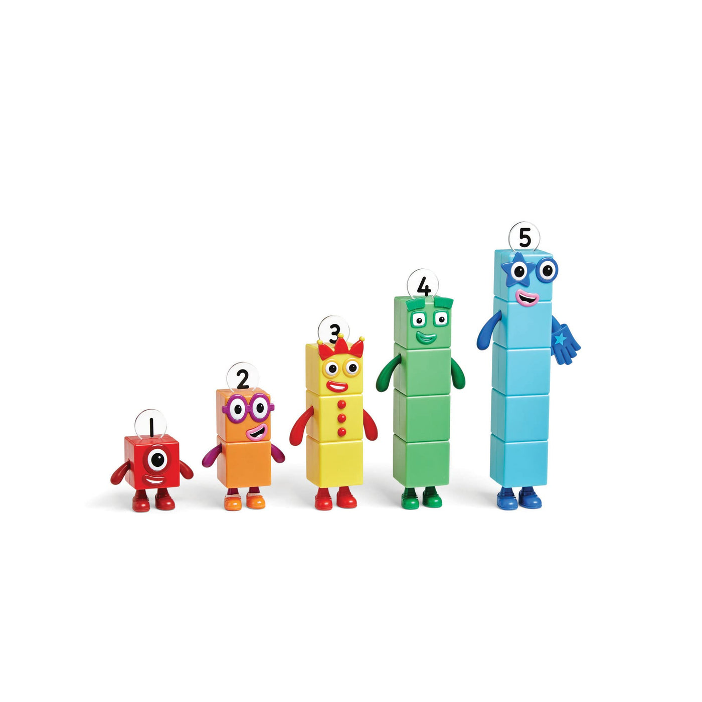 Learning Resources Numberblocks-Freunde Eins bis Fünf, Offizielles Sammelspielzeug, enthält die Numberblocks Eins, Zwei, DREI, Vier & Fünf, perfekt zum Aufstellen & mit beweglichen Armen