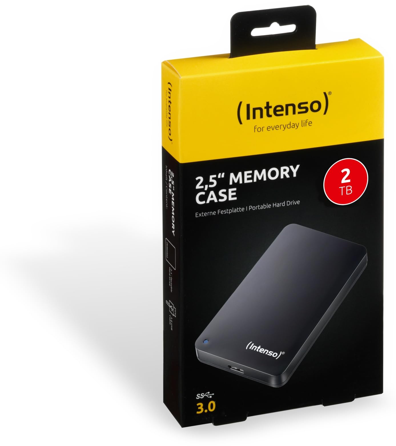 Intenso Memory Case Portable Hard Drive 2TB, tragbare externe Festplatte - 2,5 Zoll, 5400 U/min, 8 MB Cache, USB 3.2 schwarz