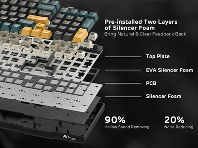 RK ROYAL KLUDGE RK96 RGB Limited Ed, 90% 96 Tasten Kabellose Tri-Modus BT5.0/2.4G/USB-C Hot-Swap-fähige Mechanische Tastatur mit Handballenauflage, Software-Unterstützung, Lineare Schalter, QWERTY