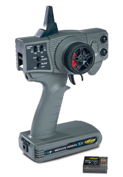 Carson 500500105 Reflex Wheel X1 2.4G grau - KIT kompatibel, Modellbau, Zubehör, Empfänger, RC Funke, 2 4 GHz Fernsteuerung