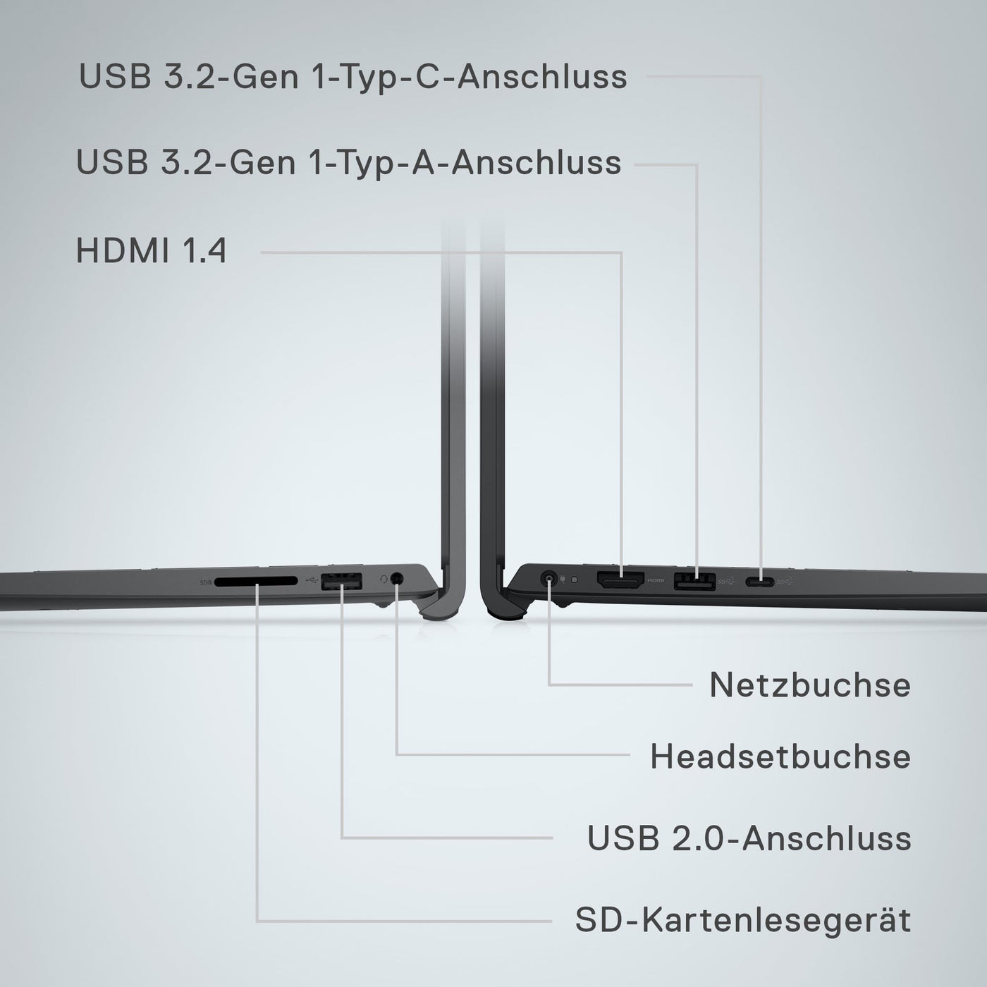 Dell Inspiron 15 3535 Laptop 15.6 Inch FHD 120Hz, AMD Ryzen 5 7520U, 8GB RAM LPDDR5, 512GB SSD, AMD Radeon Graphics, Intel Wi-Fi 6, Windows 11 Home, German QWERTY Black