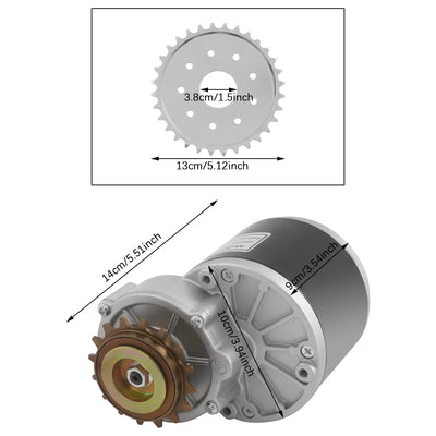 GramStudio Fahrrad Motor DIY Conversion Kit mit Daumengashebel, 350W 24V Umbausatz Kit, Für Fahrrad zum E-Bike Umbauen, IP54-Motor, Einstellbare Geschwindigkeit