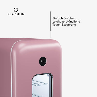 Klarstein Freistehender Weinkühlschrank 1 Zone, Getränkekühlschrank Klein, Kleiner Weinschrank, Wein-Kühlschrank Klein mit Glastür, Indoor/Outdoor Flaschenkühlschrank, Wine Fridge, 15 Flaschen