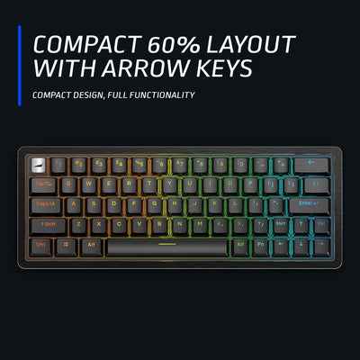 Mountain Gaming Tastatur Mechanische “Everest 60” - US ANSI - RGB Gaming Keyboard - Mechanische Gaming Tastatur mit Hot-Swap-fähige mechanische Switches, PBT Keycaps, UVM