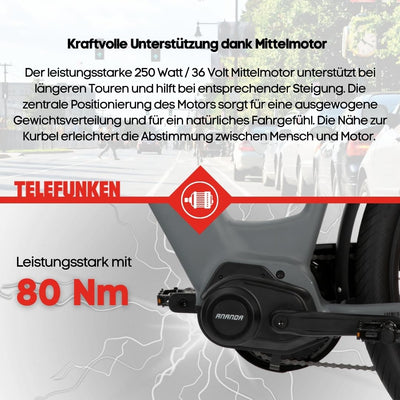 TELEFUNKEN SUV E-Bike 27,5 Zoll für Damen & Herren | Pedelec mit Mittelmotor & 468Wh Akku | Elektrofahrrad mit 7-Gang Kettenschaltung & Hydr. Scheibenbremsen, StVZO-konform | SUV500
