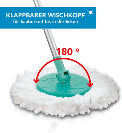CLEANmaxx Power-Wischmopp mit Zwei-Kammer-Filtersystem | Designed in Deutschland - Schmutzwasser wird gefiltert, leichtes Auswringen für streifenfreie Sauberkeit | Ideal für Laminat, Parkett & Fliesen