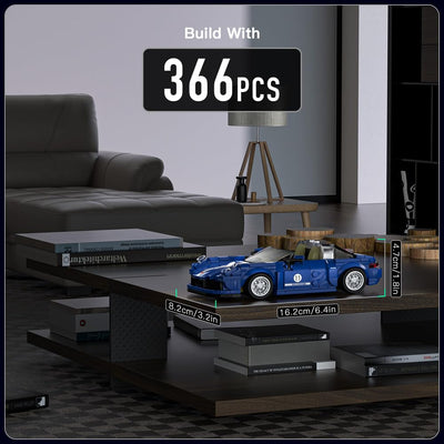 Mould King 27040 Technik Speed Champion Rennwagen Bausteine 911 Sportwagen Klemmbausteine mit Acryl-Vitrine Modellautos zum Sammeln (366 Teile)