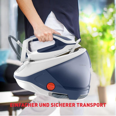 Tefal GV9225 Pro Express Protect Dampfbügelstation | 7,6 Bar Dampfdruck | variable Dampfmenge: 140 g/Min. | Dampfstoß: 550 g/Min. | Anti-Kalk-Kollektor | vertikale Dampffunktion | Blaugrau/Weiß