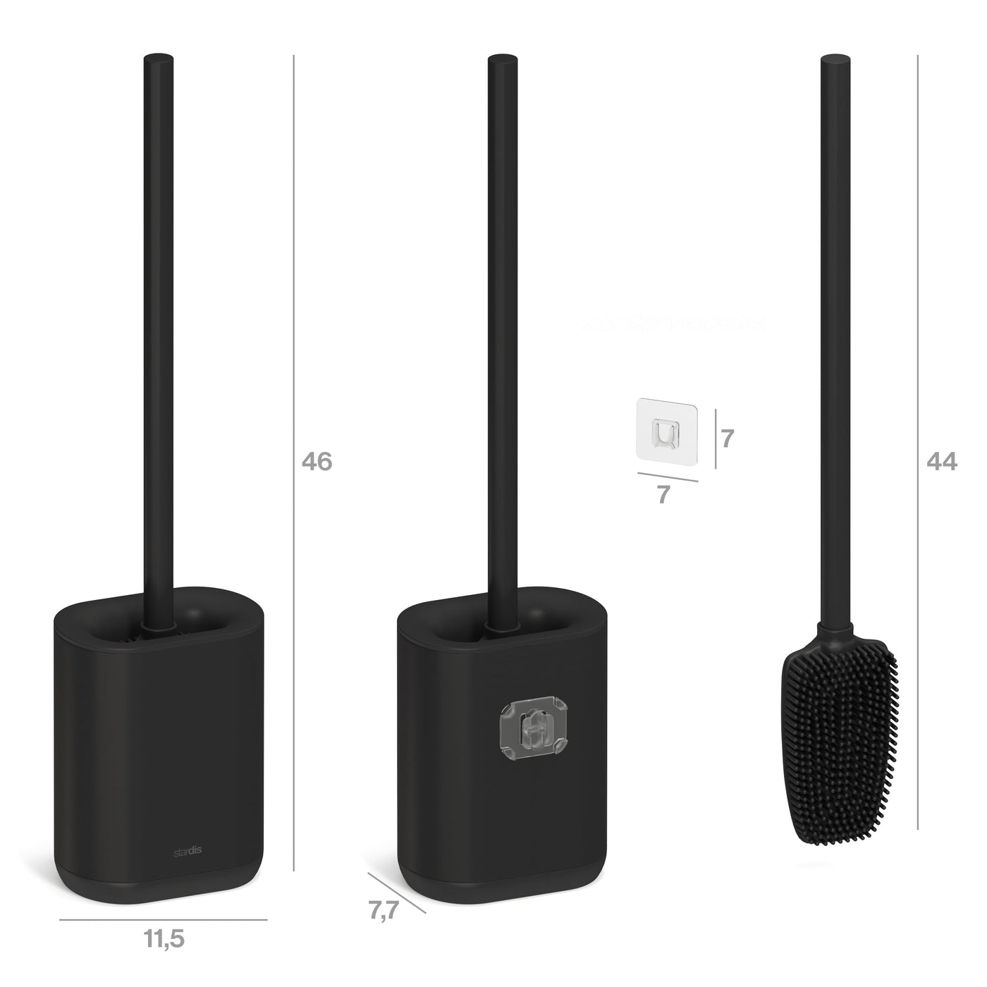 stardis Pure WC Bürste Toilettenbürste matt Silikon Klobürste kompakt antibakteriell Bürstengarnitur beige