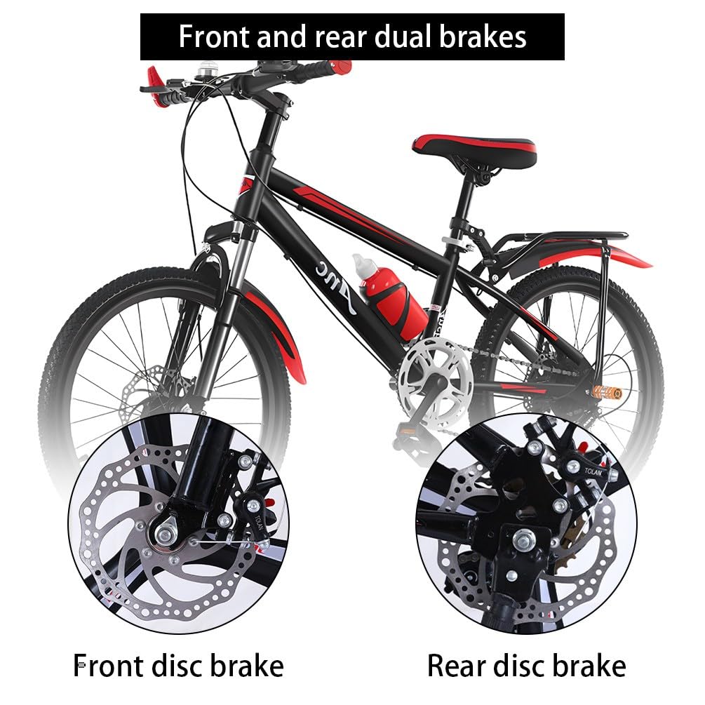 20" 22" Zoll Kinder Jungen Fahrrad Mountainbike Fahrrad Federgabel 7 Gang MTB Bike Hartstahl Citybike Scheibenbremse System Kinderfahrrad