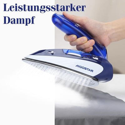 Aigostar Reise-Dampfbügeleisen Kleines Mini Dampf Bügeleisen Leichtes Reisebügeleisen Tragbar Faltbarer Griff Mehrere Temperaturstufen Reisedampfbügeleisen 1100W 80ml Wassertank