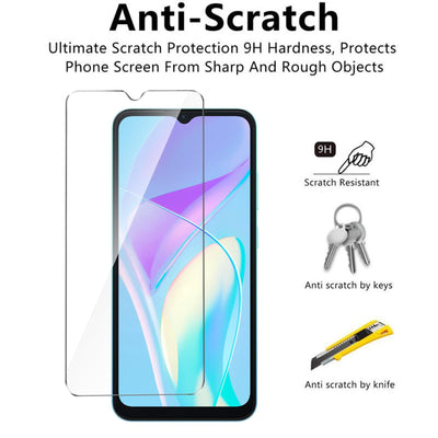 LYZXMY Hülle für Blackview Oscal Flat 1C(6.56") Schwarz Handyhülle + 3 Stück Gehärtetes Glas Schutzfolie, Case Weich Silikon TPU Schutzhülle Cover 9H Härte HD Gehärtetes Glasfolie Glas