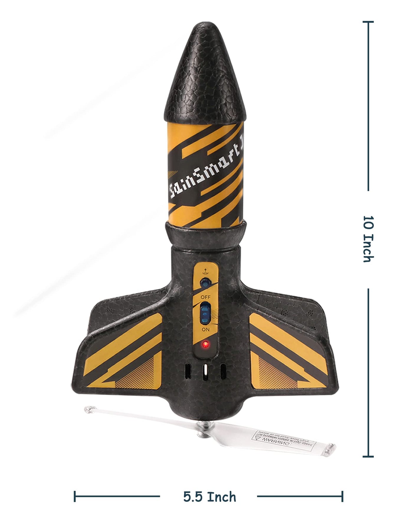 SainSmart Jr. Rakete Spielzeug – Motorisierte Rakete mit Fallschirm, Start bis zu 61 Meter, Outdoor-Spielzeug für Kinder im Alter von 8–12 Jahren (Schwarz)