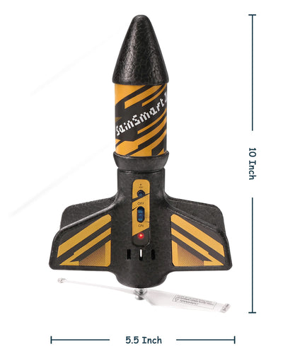 SainSmart Jr. Rakete Spielzeug – Motorisierte Rakete mit Fallschirm, Start bis zu 61 Meter, Outdoor-Spielzeug für Kinder im Alter von 8–12 Jahren (Schwarz)