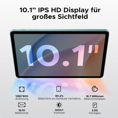 DOOGEE Tab A9 Tablet 10 Zoll Android 15, 12GB RAM+64GB ROM(TF 2TB) Gaming Tablet, 6580mAh, Unisoc T310, Dual Speaker, 5G WiFi, 8MP Kamera, Type-C, GMS, Bluetooth 5.0, Face ID, 3.5mm Kopfhöreranschluss