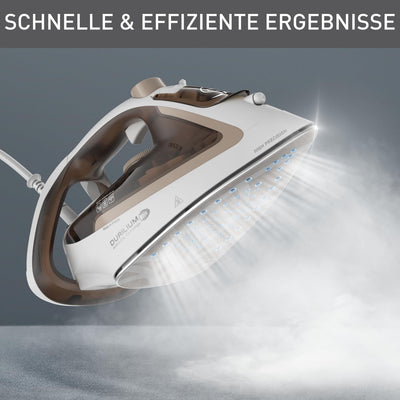 Tefal Easygliss Eco Dampfbügeleisen, 2800 Watt, 240 g/Min. Dampfstoß, 50 g/Min. automatischer Dampf, Vertikaldampf, Durilium AirGlide Bügelsohle, 88% recycelbar, Eco-Modus, mocha/weiß, FV5780