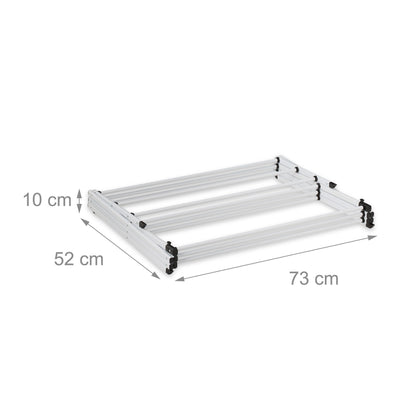 Relaxdays Wäscheständer klappbar, 11 Stangen, 6 Ebenen, HBT: 105x73x37 cm, Wäscheturm, Metall Wäschegestell, weiß