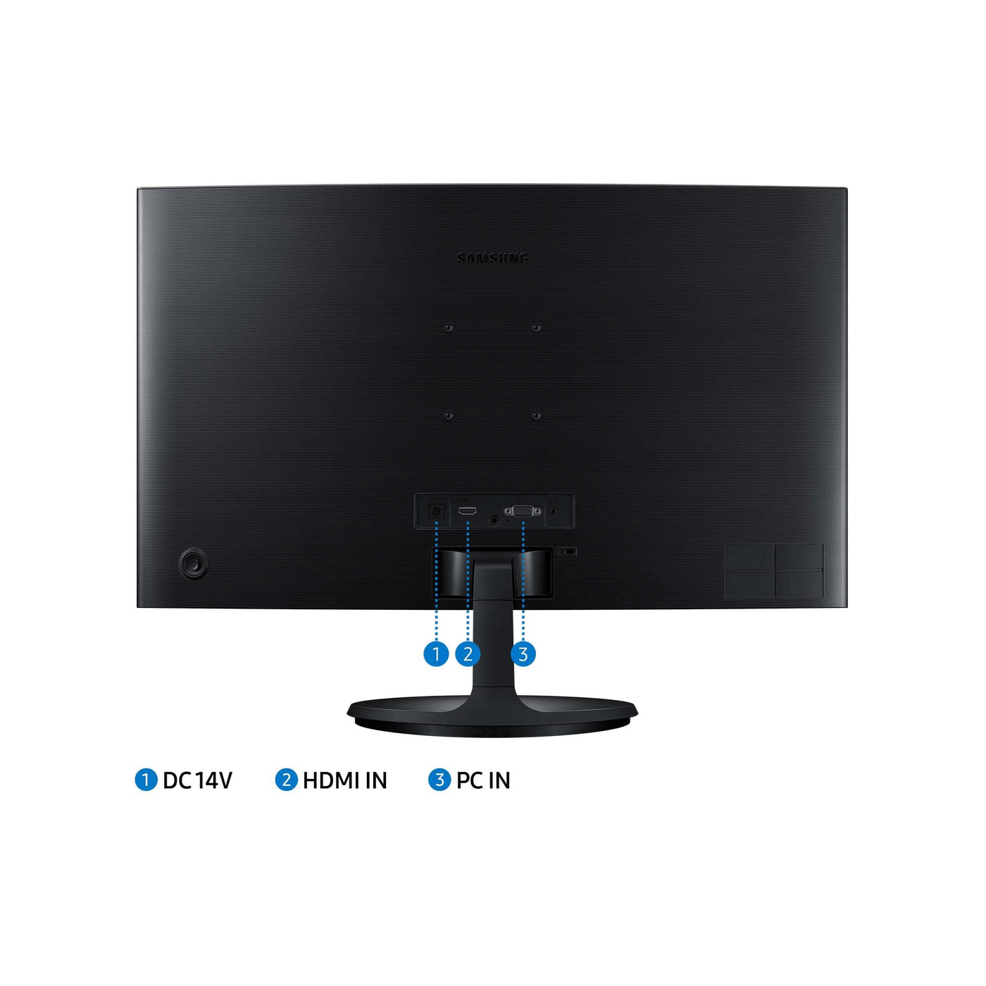 Samsung S36C Essential Monitor S24C364EAU, Curved, 24 Zoll, VA-Panel, Full HD-Auflösung, Eco Saving Plus, AMD FreeSync, 4 ms Reaktionszeit, Bildwiederholrate 75 Hz, Schwarz