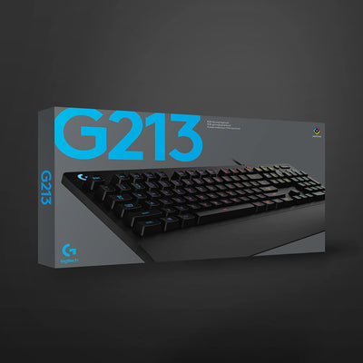 Logitech G213 Prodigy Gaming-Tastatur, RGB-Beleuchtung, Programmierbare G-Tasten, Multi-Media Bedienelemente, Integrierte Handballenauflage, Spritzwassergeschützt, Deutsches QWERTZ-Layout - Schwarz