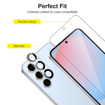 SPARIN für Samsung Galaxy S24 FE Panzer Schutz Glas, mit Positionierhilfe, HD-klar Schutzglas und Kameraschutz für Samsung S24 FE, 6,7 Zoll, Anti-Kratz & Blasen