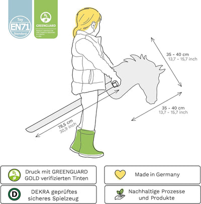 FOLDZILLA Steckenpferde 10er Set aus Pappe 115 x 40 x 25 cm Hobbyhorse Stockpferde - Pferd weiß zum Bemalen und Bekleben