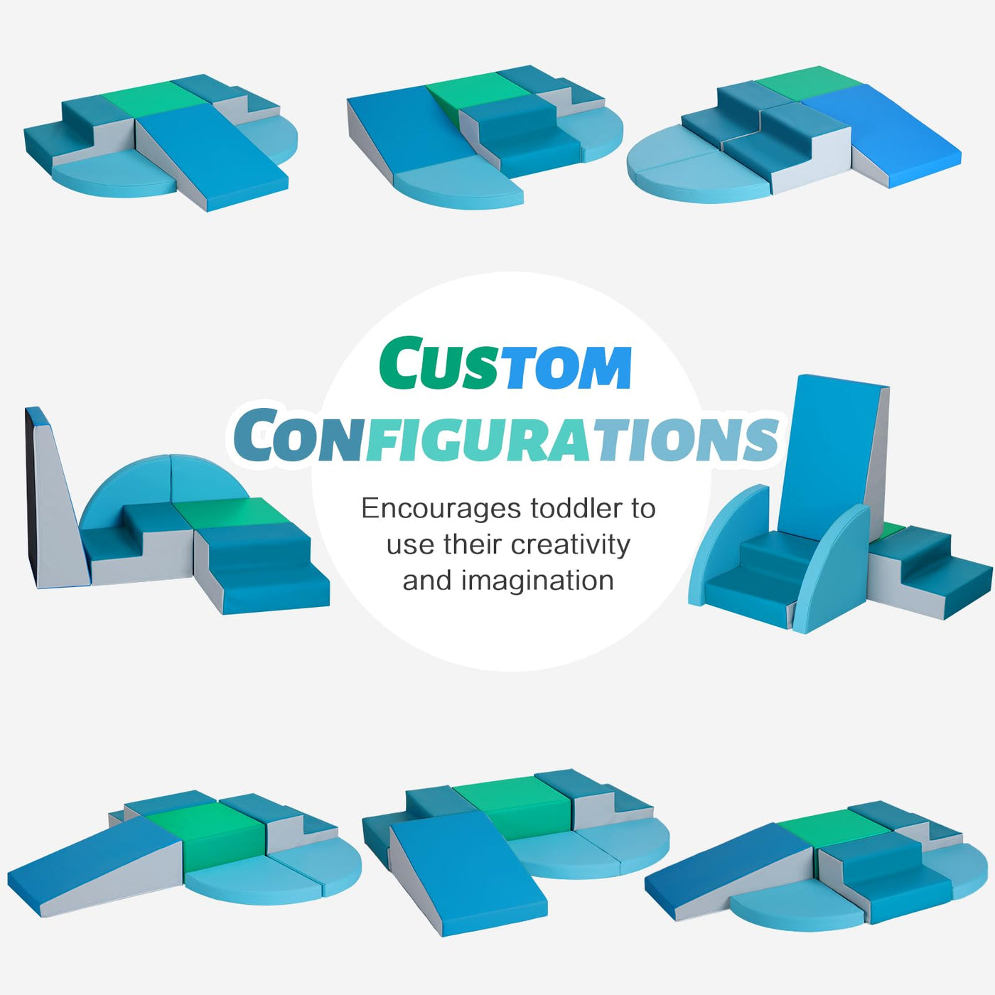 Wilwolfer Schaumstoff Bausteine Kinder Klettern Indoor: 6 Softbausteine Riesenbausteine Spielbausteine - Weiche Bausteine Baby Montessori Großbausteine Kletterspielzeug Outdoor Doppelte Treppe-Set