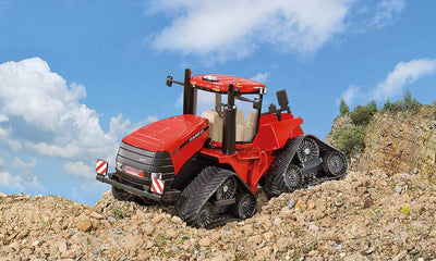 siku 3275, Case IH Quadtrac 600 Raupenschlepper Traktor, 1:32, Metall/Kunststoff, Rot, Funktionales Knickgelenk und siku-Heck-Kupplung