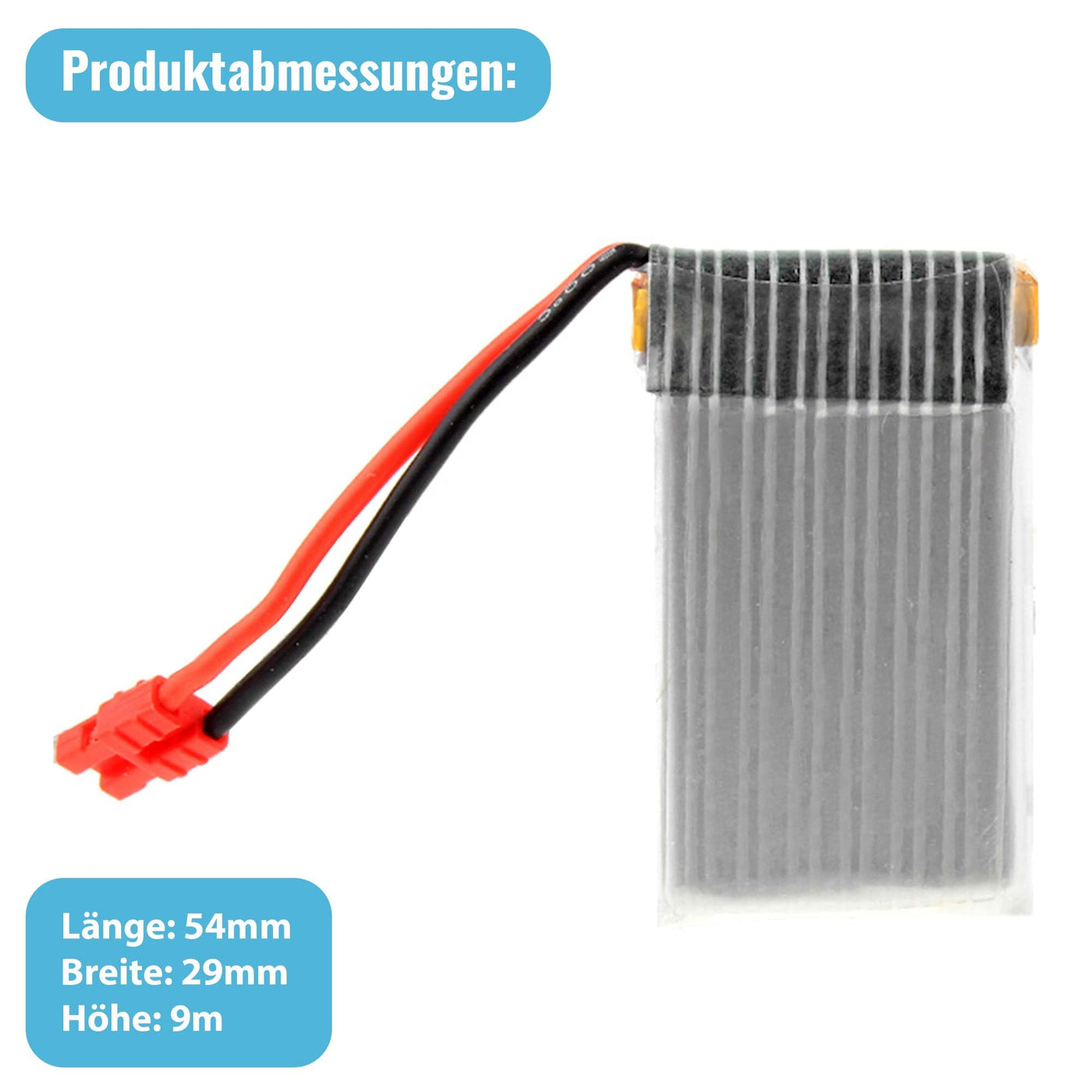 3.7V 1200-mAh 1S Li-Po Akku Syma HC Stecker u. MX2.0 2P Molex Adapter, Lithium-Polymer Batterie, Kompatibel mit X5HC X5HW X5SW X5SC-1, RC Quadcopter, Drohne, Auto, Hubschrauber, Spielzeug, Beleuchtung