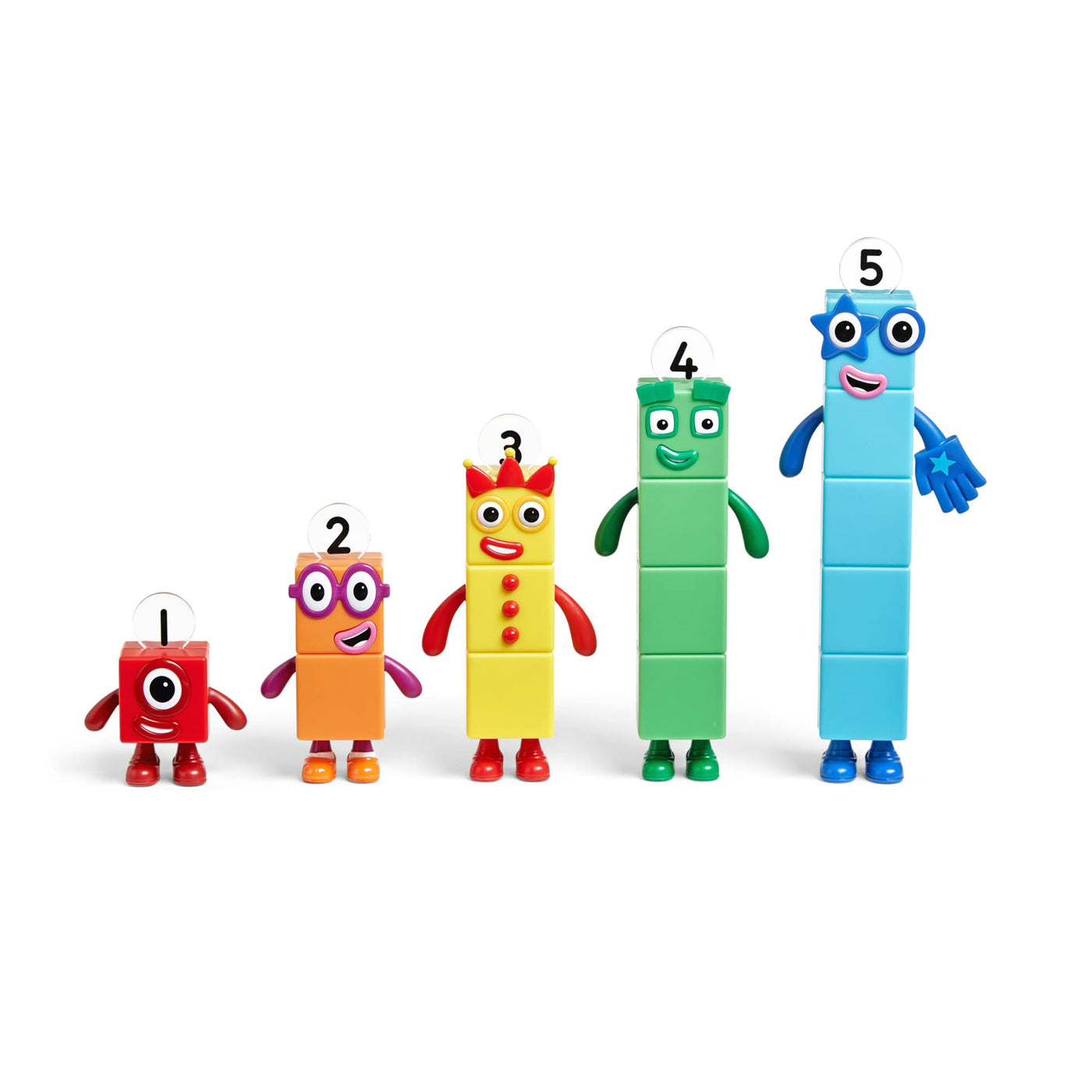 Learning Resources Numberblocks-Freunde Eins bis Fünf, Offizielles Sammelspielzeug, enthält die Numberblocks Eins, Zwei, DREI, Vier & Fünf, perfekt zum Aufstellen & mit beweglichen Armen