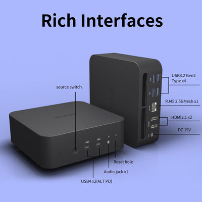 Reatan Mini Gaming PC AMD Ryzen 9 7940HS 64GB SSD 2TB DDR5 5600 MHz RAM,Desktop Mini Computers Windows 11 pro,Radeon 780M Graphics,2.5Gbps LAN, HDMI 2.1, 8K USB 4.0 Wi-Fi 6E/BT5.3