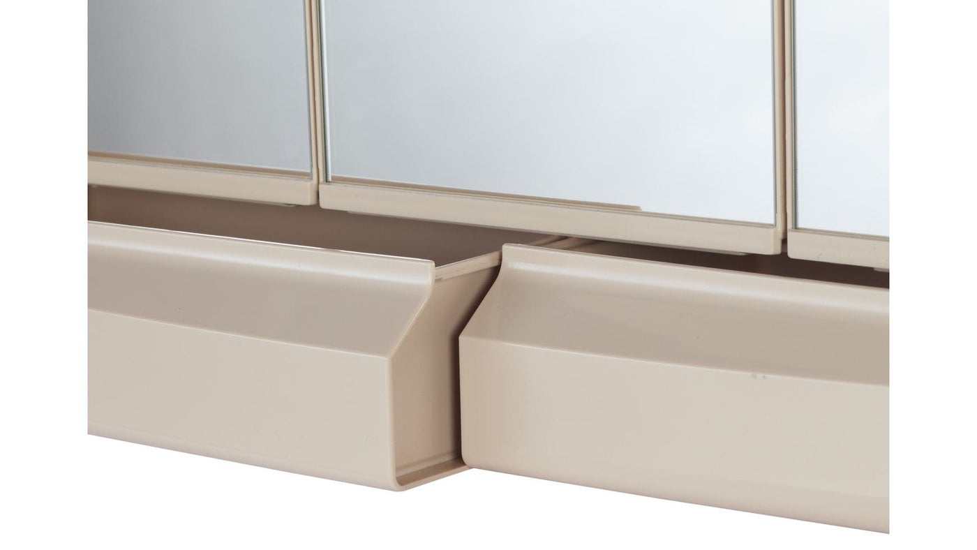 Jokey Spiegelschrank Saphir mit LED Beleuchtung 60 cm breit, Kunststoff Spiegelschrank in Bahamabeige, inkl. Steckdose