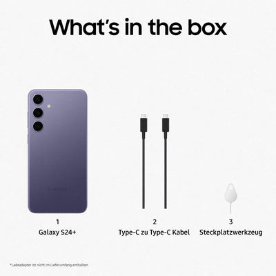 Samsung Galaxy S24+ AI Smartphone, Android-Handy ohne Vertrag, 12 GB RAM, 512 GB Speicher, 50-MP-Kamera, Lange Akkulaufzeit, Cobalt Violet, 3 Jahre Herstellergarantie