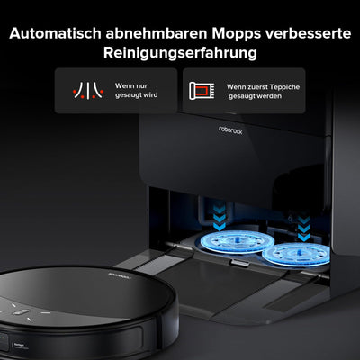 roborock Saros 10R Saugroboter mit Wischfunktion&Hebarem Wischmopp, 7,98cm Ultra-Slim Design, StarSight System 2.0, Zero-Tangle System