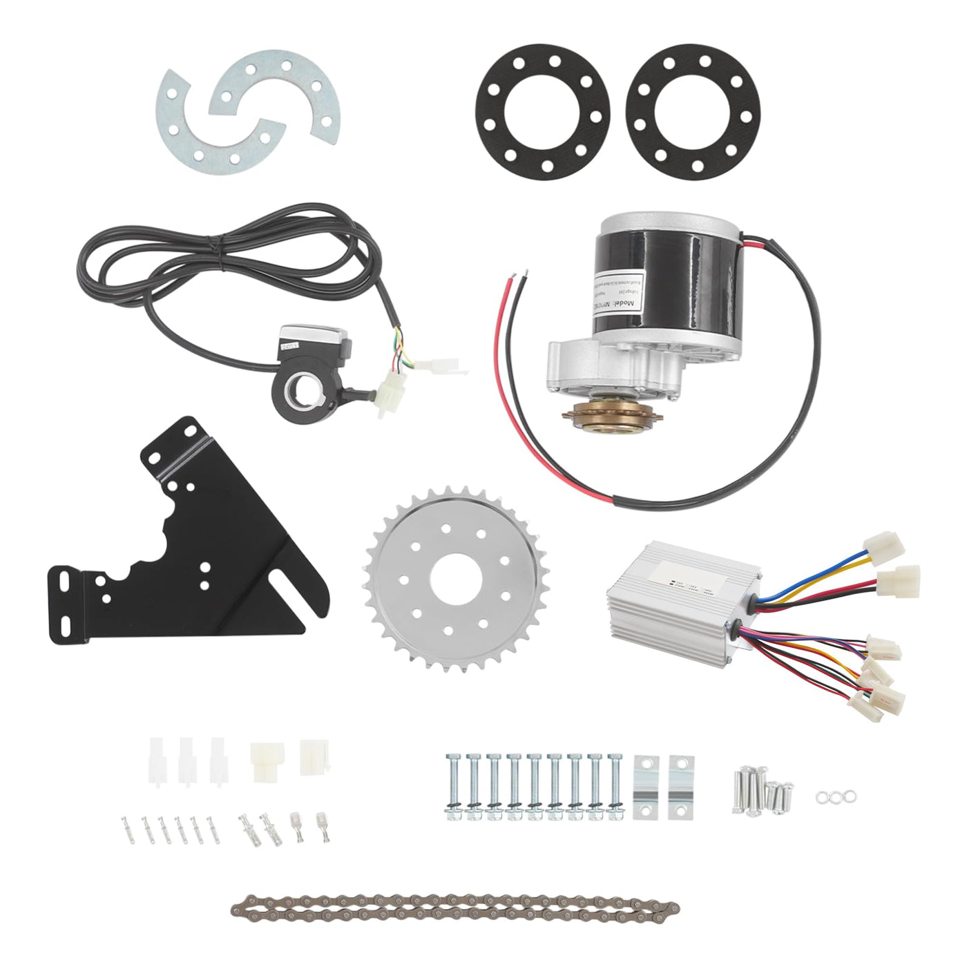 GramStudio Fahrrad Motor DIY Conversion Kit mit Daumengashebel, 350W 24V Umbausatz Kit, Für Fahrrad zum E-Bike Umbauen, IP54-Motor, Einstellbare Geschwindigkeit